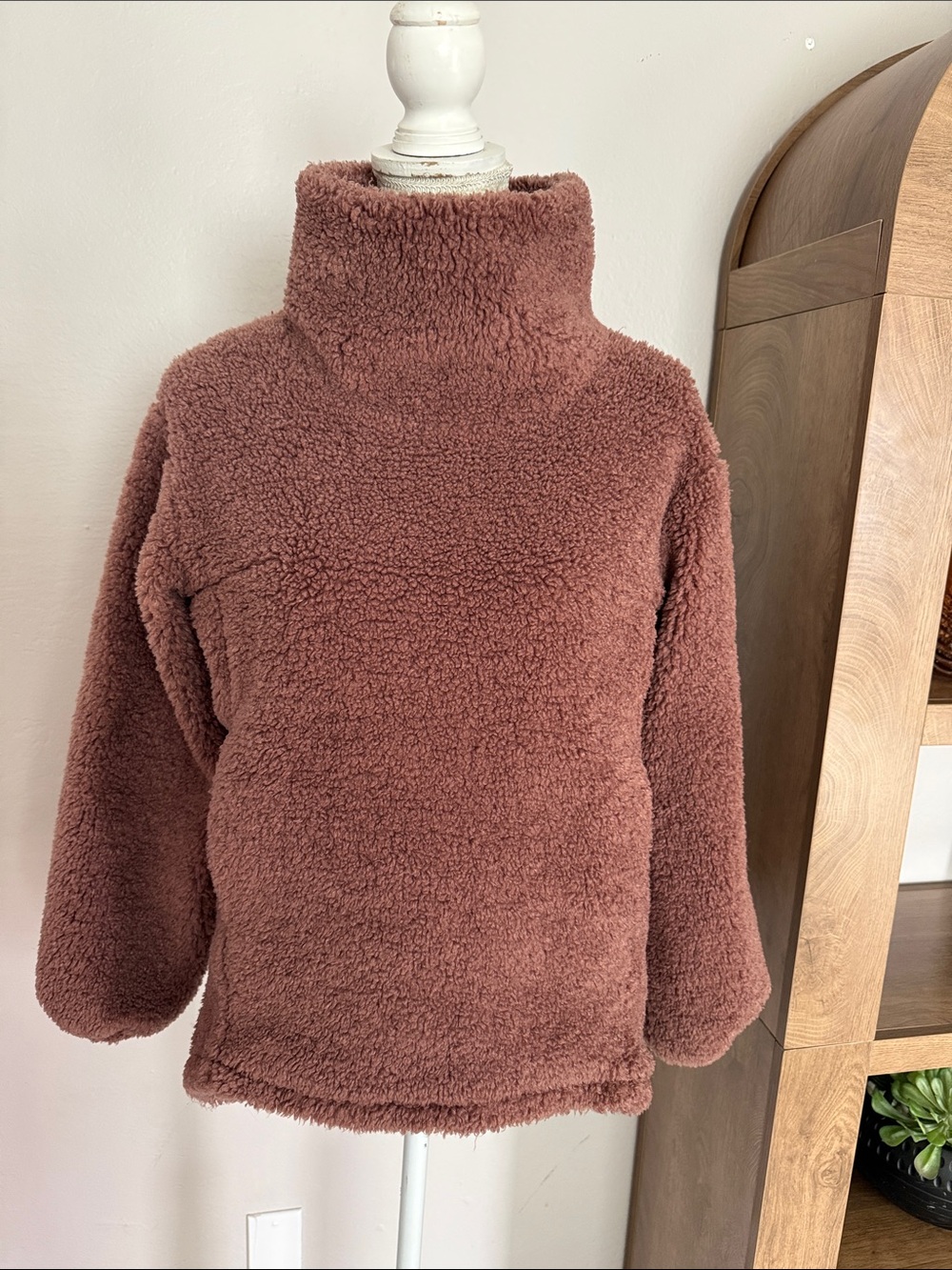 Lululemon Cozy Plush Sherpa Funnel Neck Sweater - Mauve size 2